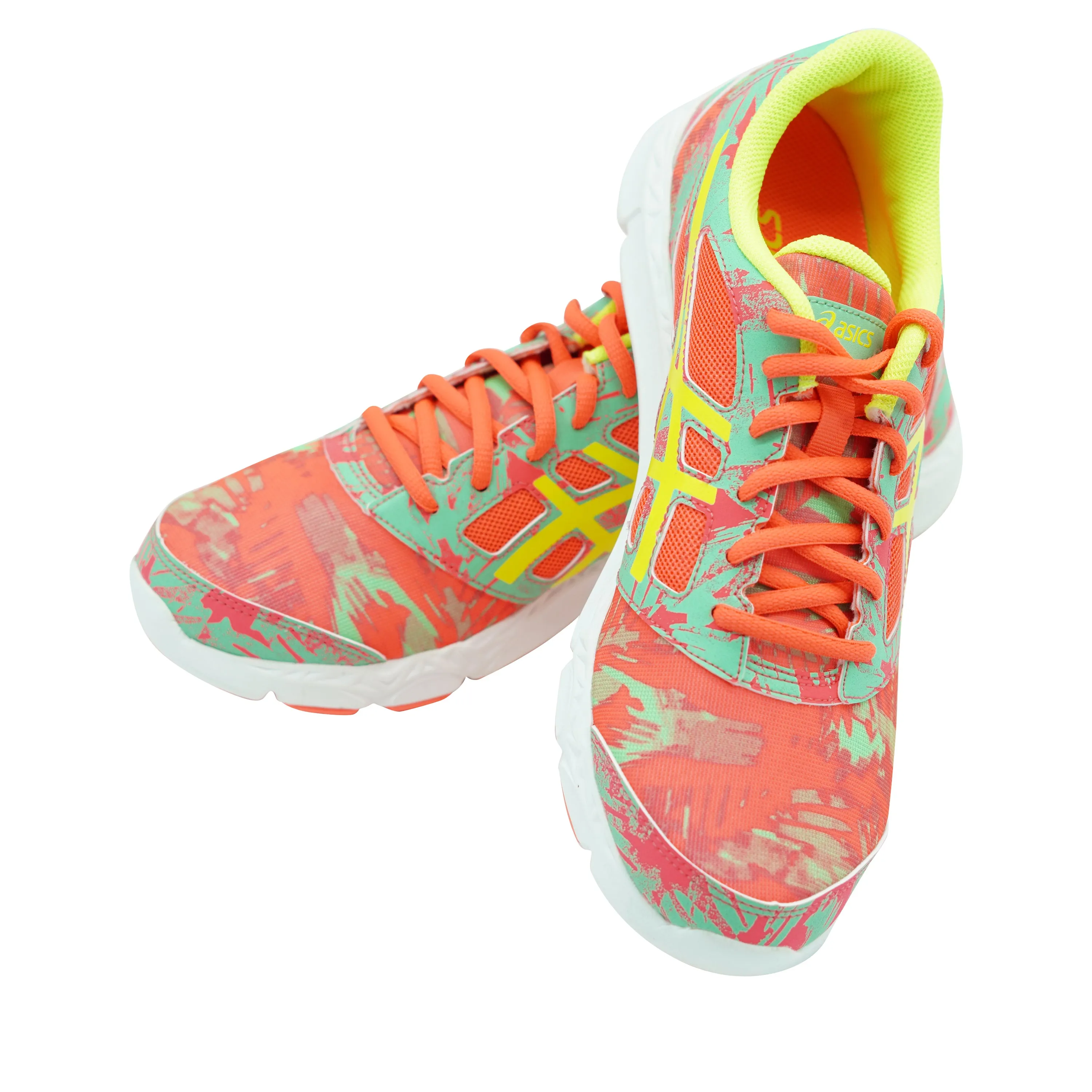 Asics Kid's 33-DFA 2 GS Running Athletic Shoes Pink Yellow Size 7