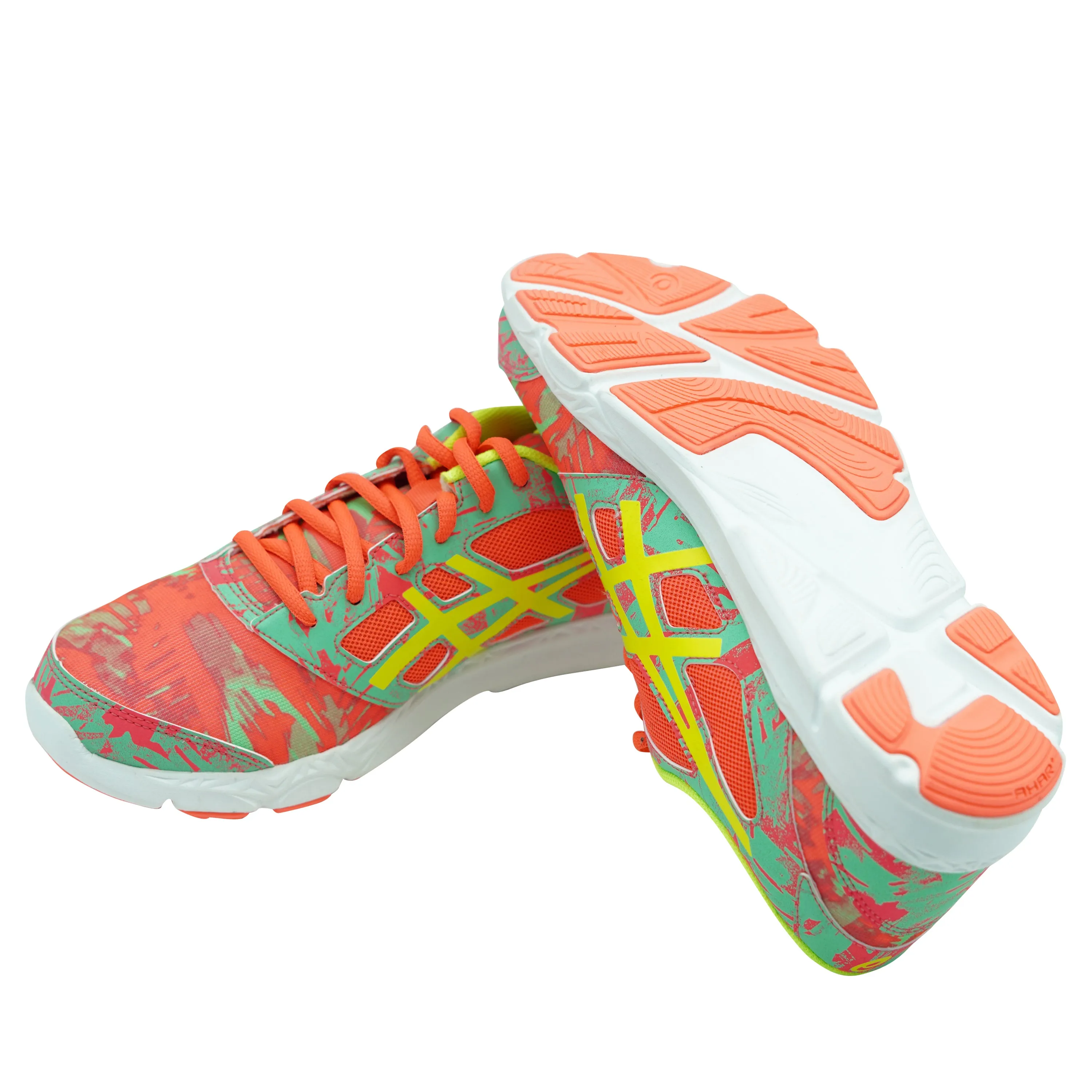 Asics Kid's 33-DFA 2 GS Running Athletic Shoes Pink Yellow Size 7