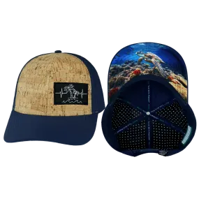 Beach Hat | Baseball Hat Fit | Cork - Dark Blue