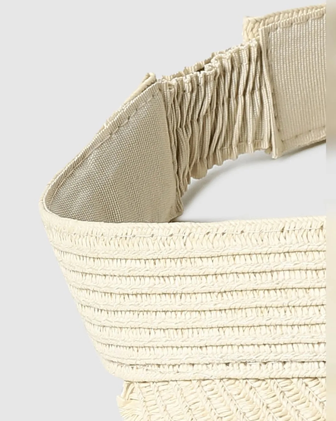 Beige Straw Sun Visor