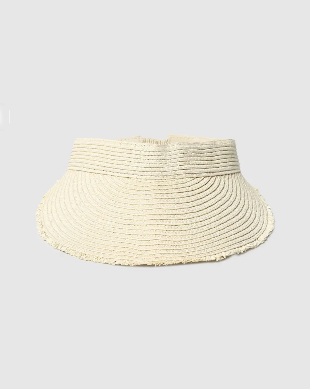 Beige Straw Sun Visor