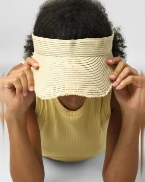Beige Straw Sun Visor