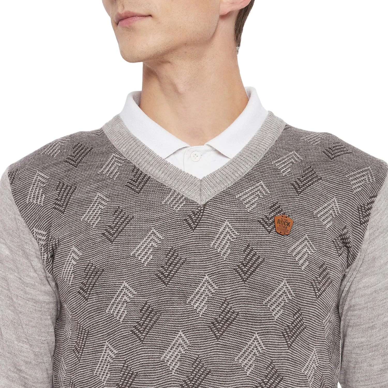 Duke Stardust Men Full Sleeve V Neck Sweater (SDS8037)