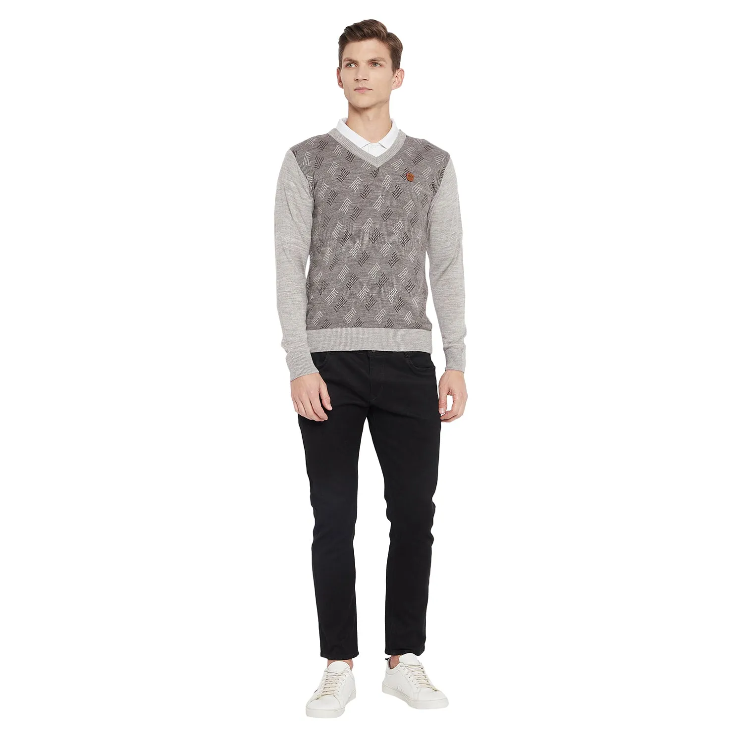 Duke Stardust Men Full Sleeve V Neck Sweater (SDS8037)