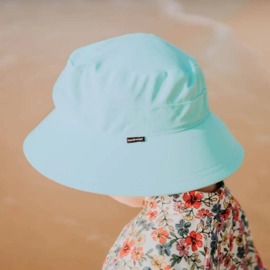 Kids Beach Bucket Swim Hat - Aqua