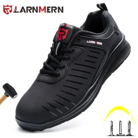 LARNMERN Mens Steel Toe Safety Shoes Work Shoes For Men lightweight Breathable Anti-Smashing Non-Slip Construction Work Sneakers