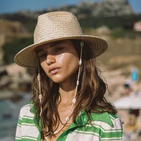 New Seashells Beaded Beach Hats With Chain Straw Woven Fedora Sun Hats Summer
