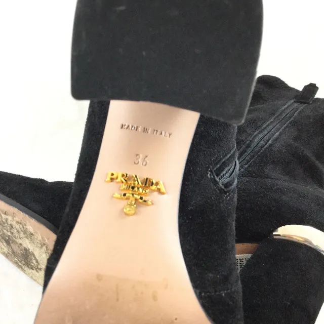 Prada Suede Booties. Size 36