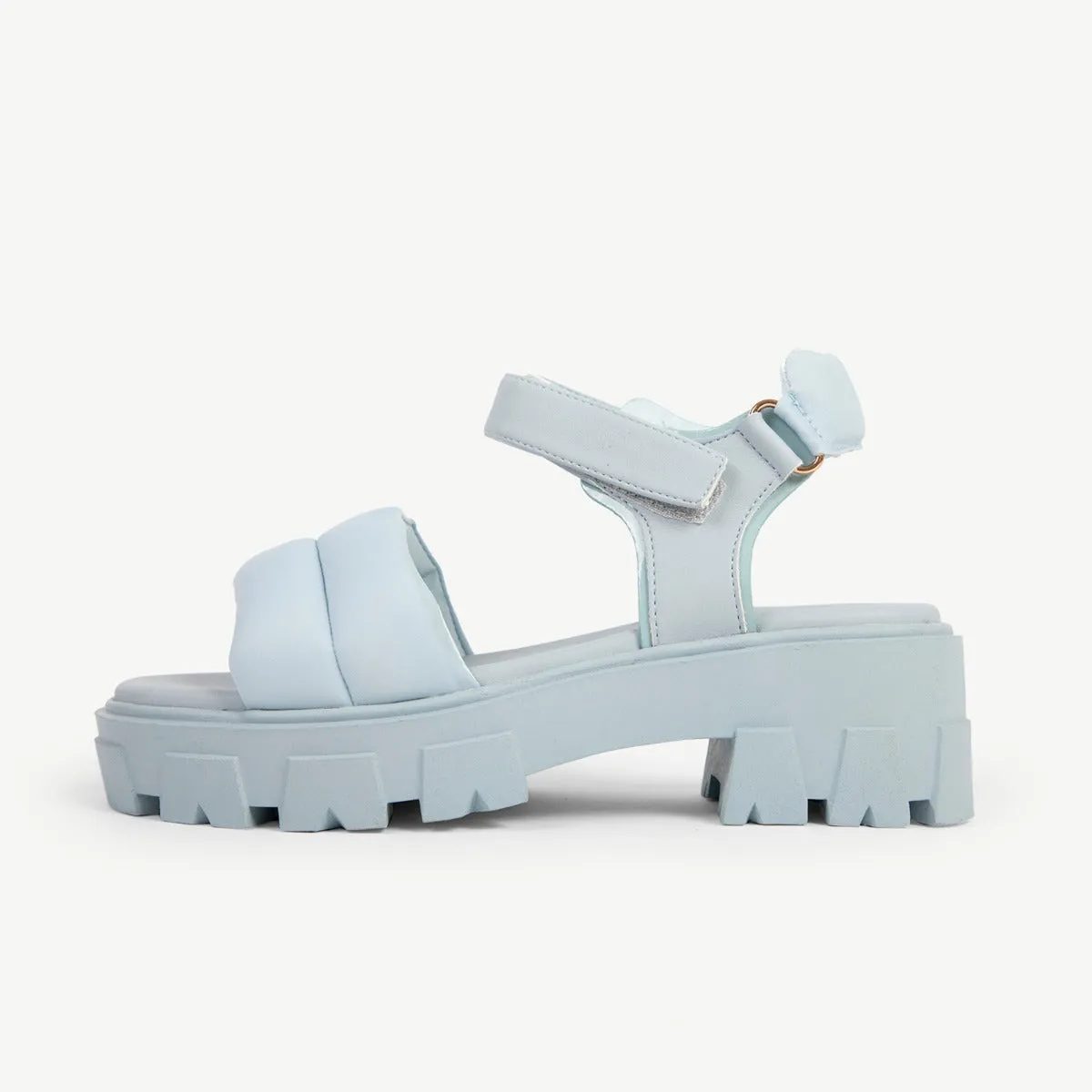 RAID Stack Chunky Sole Sandal in Aqua