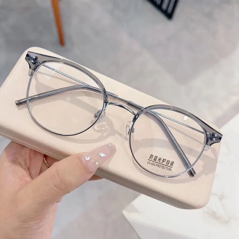 TXOME Tea Semi-rimless Glasses