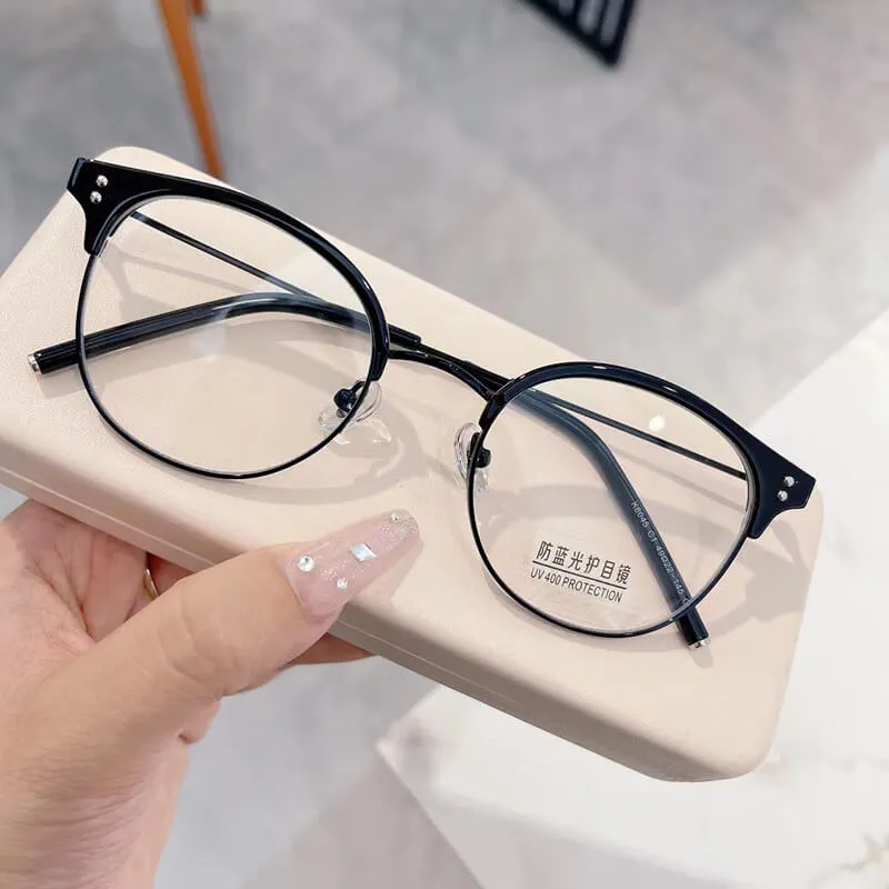 TXOME Tea Semi-rimless Glasses