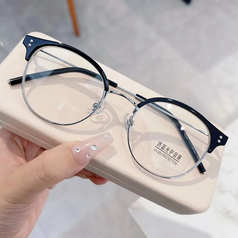 TXOME Tea Semi-rimless Glasses