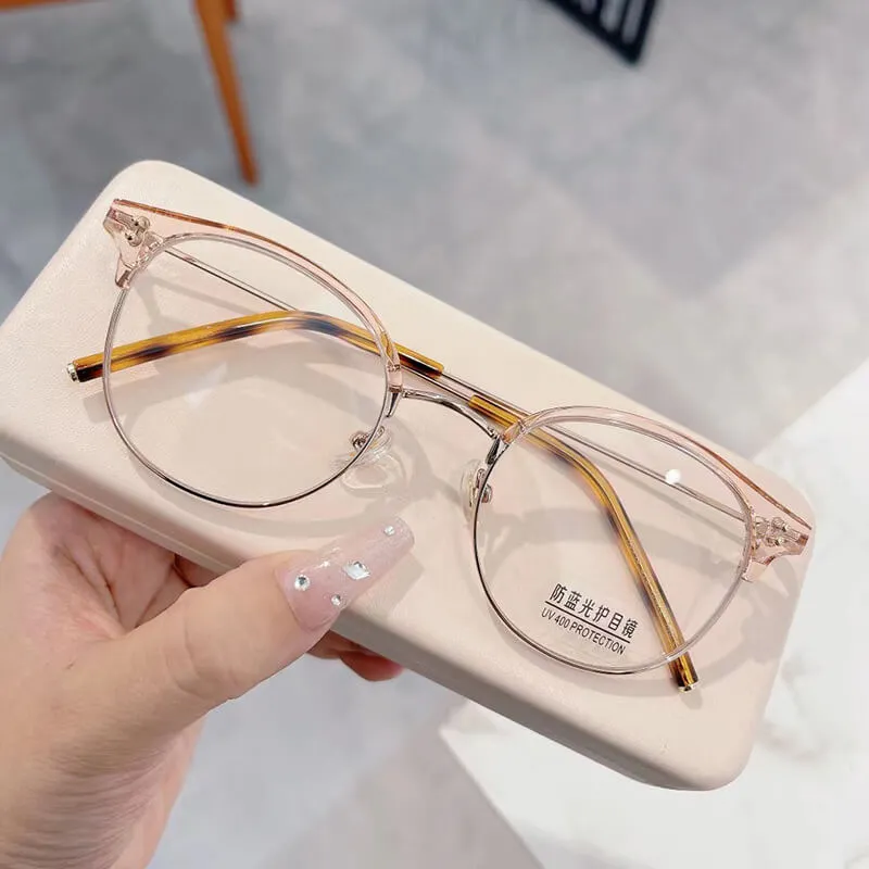 TXOME Tea Semi-rimless Glasses