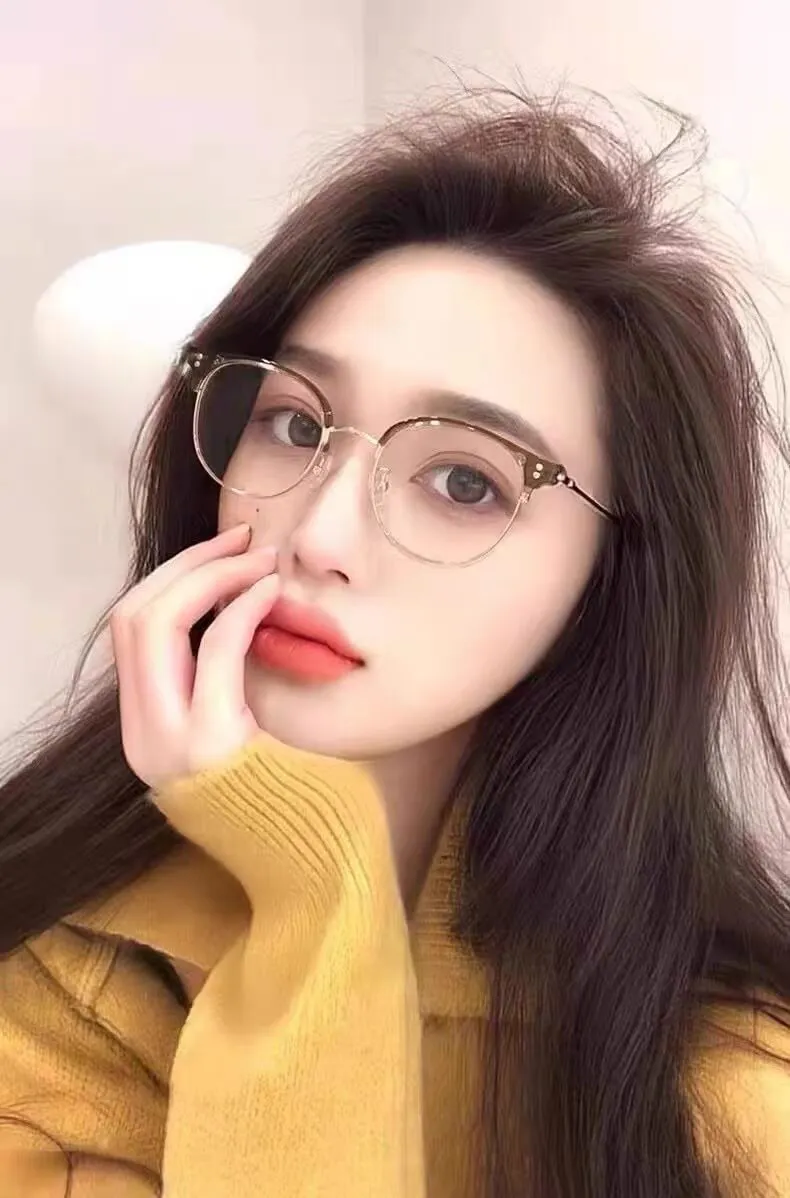 TXOME Tea Semi-rimless Glasses