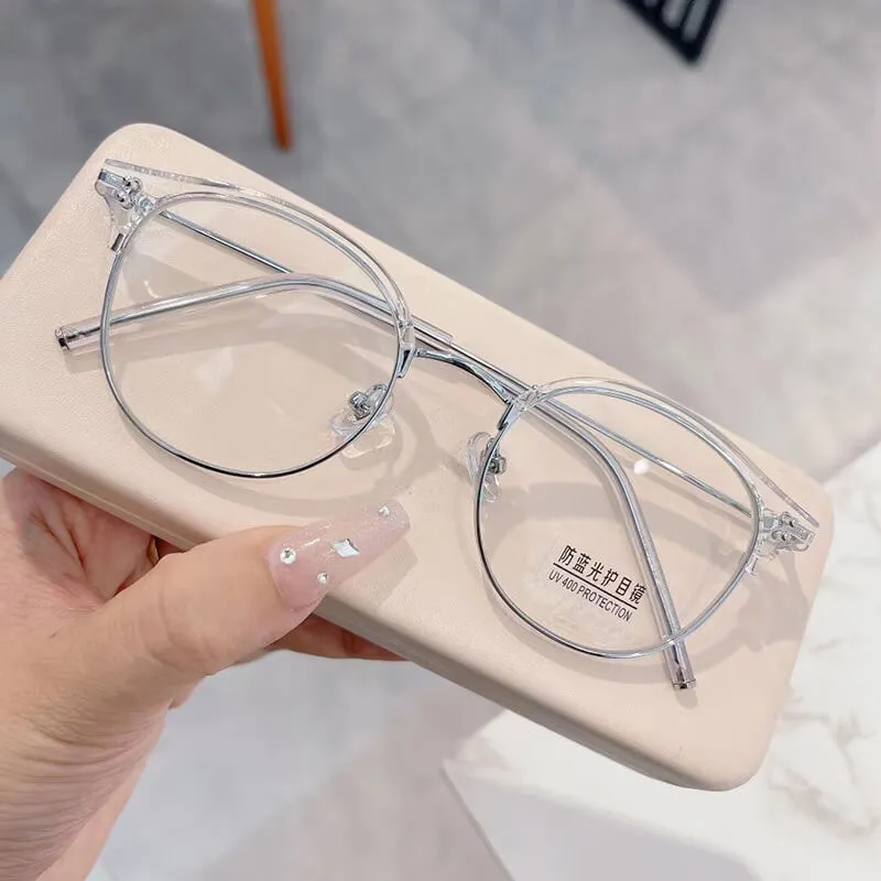 TXOME Tea Semi-rimless Glasses