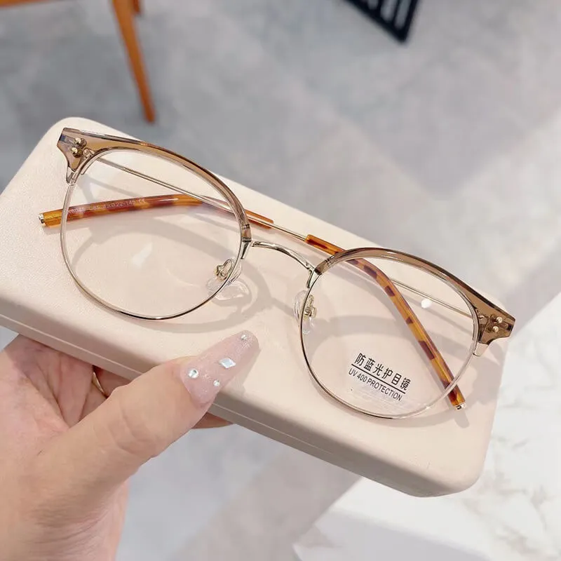 TXOME Tea Semi-rimless Glasses